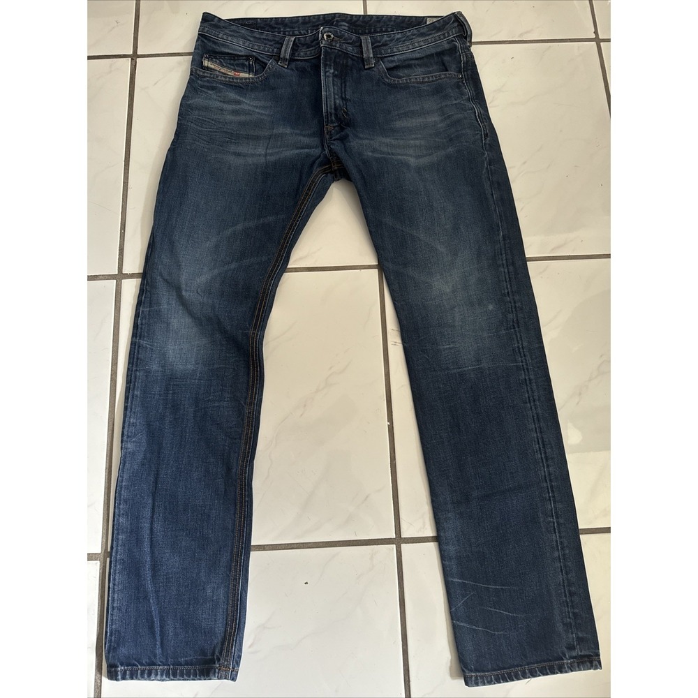 Diesel Industry Thavar Denim Jeans Italy Distressed Slim Skinny Blue Men's 34x32